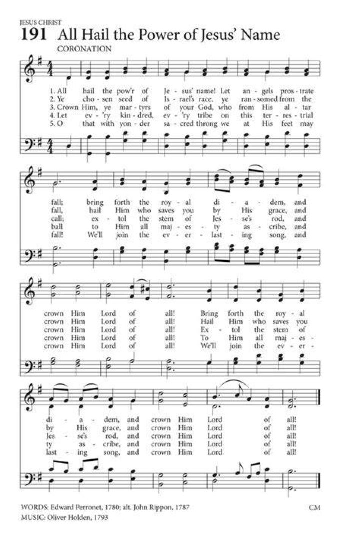 All Hail the Power of Jesus' Name All Hail the Power of Jesus' Name